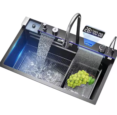 Évier de cuisine multifonctionnel à cascade